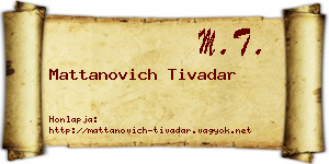 Mattanovich Tivadar névjegykártya