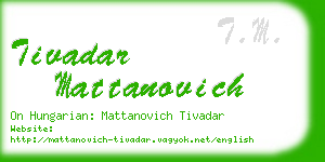 tivadar mattanovich business card